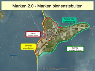 Marken 2.0 - Marken binnenstebuiten

                          Natuurlijke
                          waterkering



            Dijkring
          Marken Binnen




      Zandige
     waterkering                 Dijkring
                               Marken Buiten
 