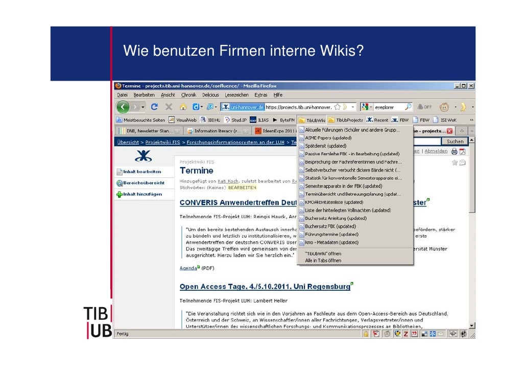 Wikipedia and beyond Wissenschaftliche Informationen im Web