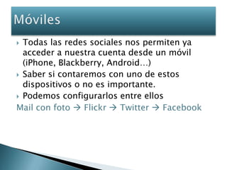 Las páginas son los “perfiles” de las empresas y organizaciones.<br />Debemos pensar en crecer en fans, pero el objetivo n...