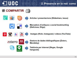 14
COMPARTIR
2. Presencia en la red: como
 