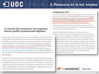 17
Mayo 2016
2. Presencia en la red: empleo
 