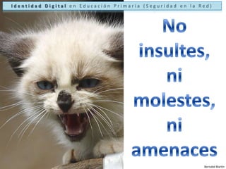 Identidad Digital en Educación Primaria (Seguridad en la Red)No insultes,ni molestes, ni amenacesBernabé Martín
