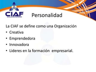 CIAF: Identidad Institucional | PPTX