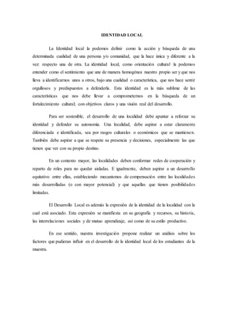 Identidad local | DOCX