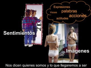 Imágenes Sentimientos actitudes palabras Nos dicen quienes somos y lo que llegaremos a ser acciones Expresiones Voces