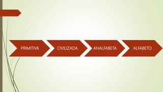 PRIMITIVA CIVILIZADA ANALFABETA ALFABETO
 