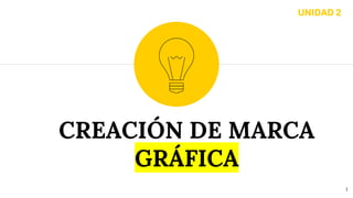 1
CREACIÓN DE MARCA
GRÁFICA
UNIDAD 2
 