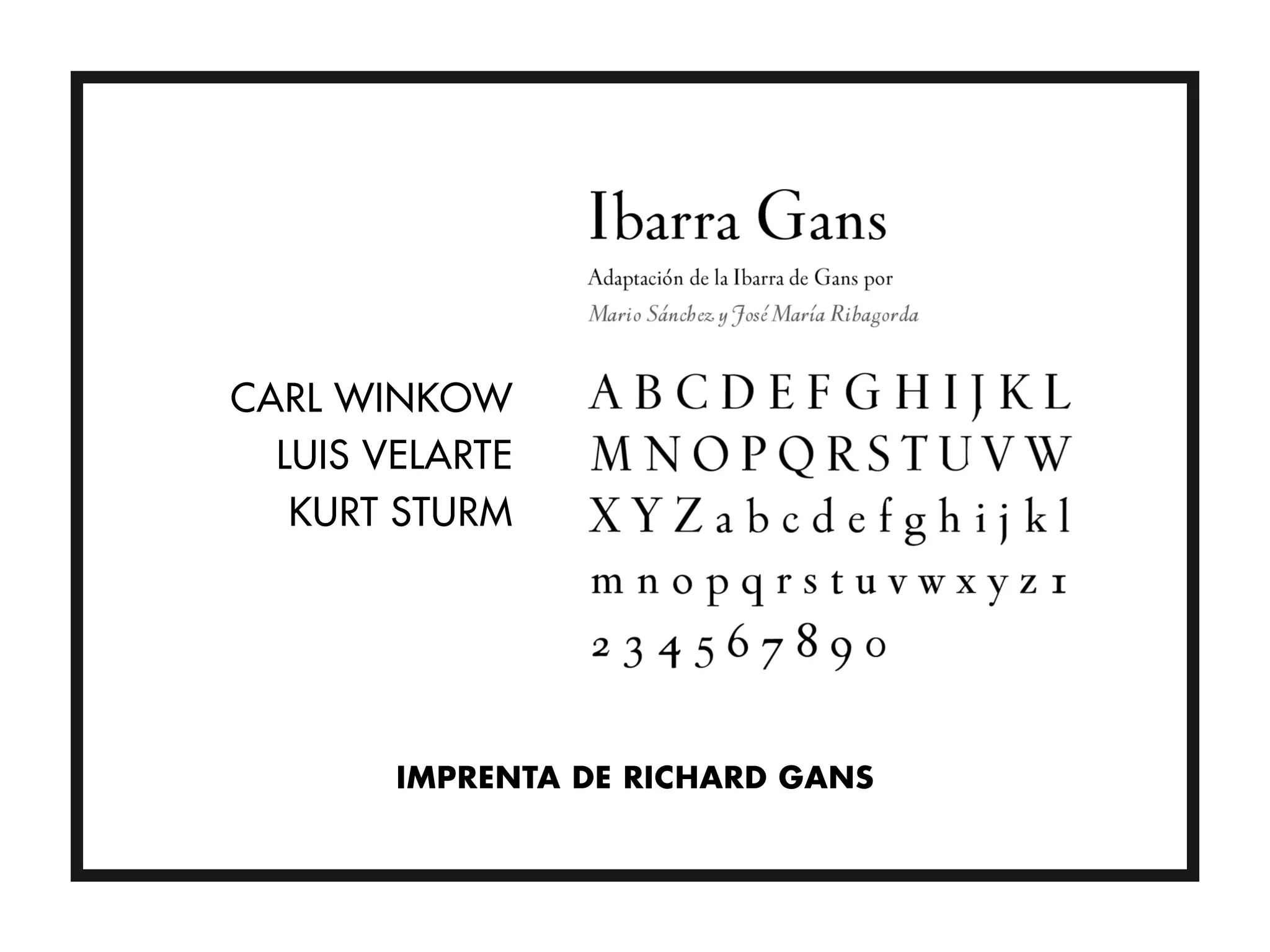 CARL WINKOW
  LUIS VELARTE
   KURT STURM




        IMPRENTA DE RICHARD GANS
 