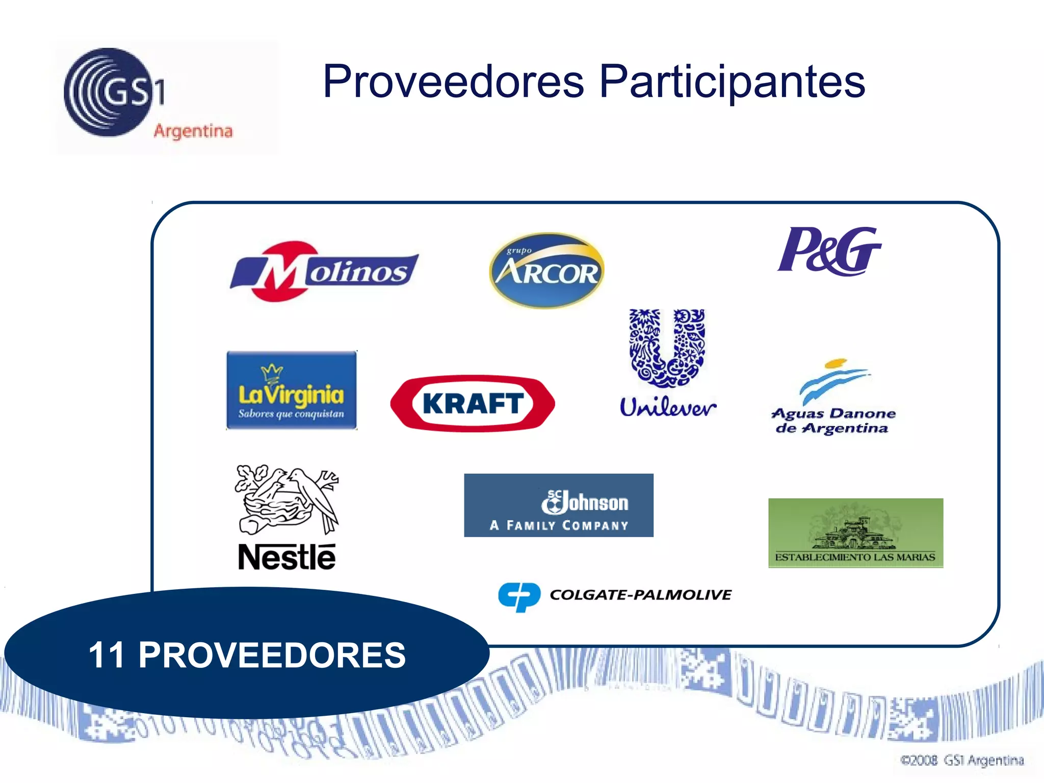 11 PROVEEDORES
Proveedores Participantes
 