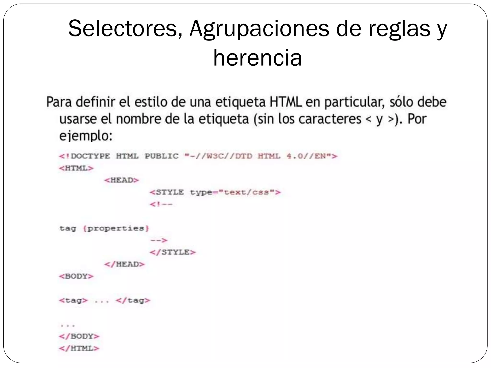 Identificación del lenguaje css | PPT