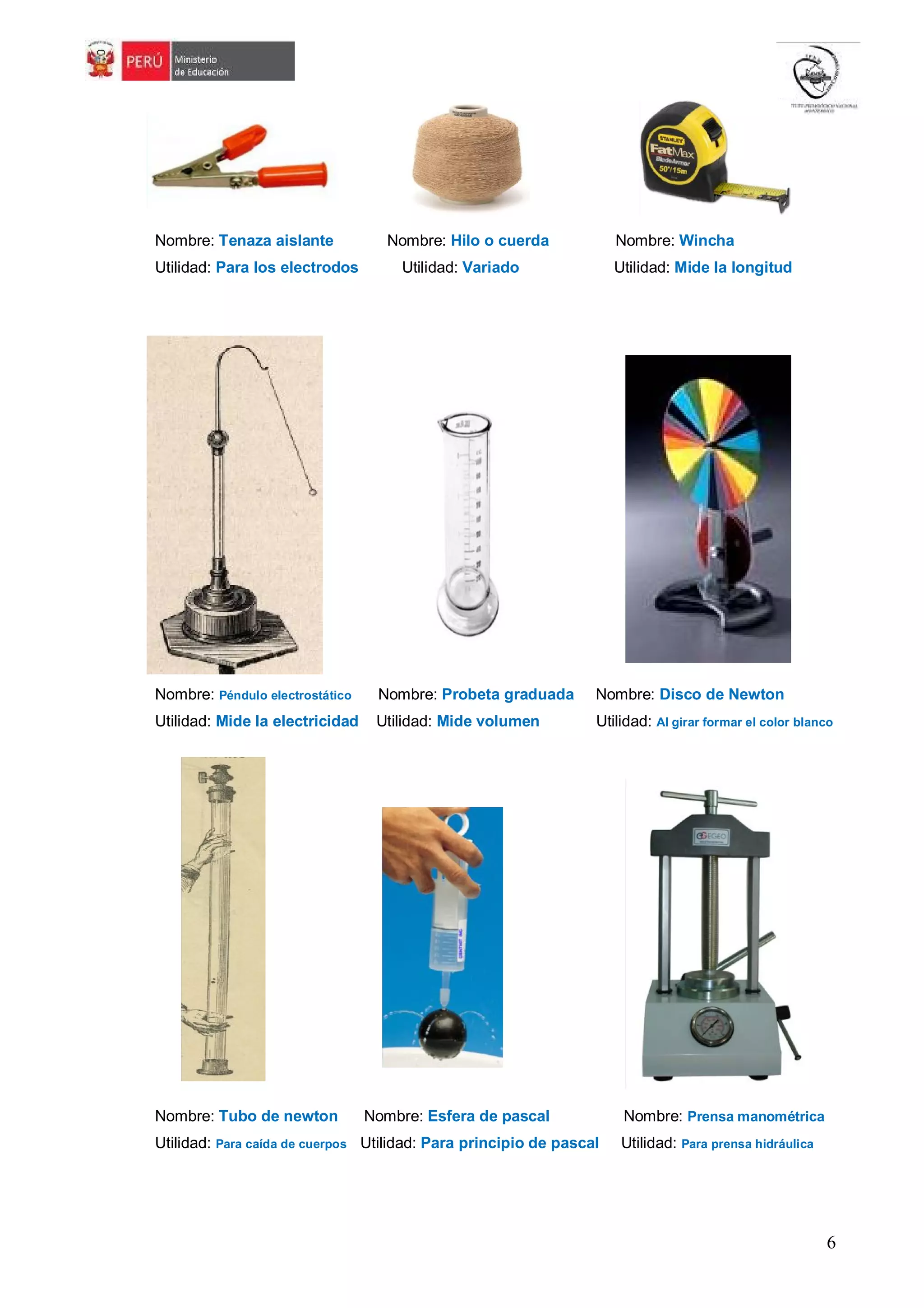 Identificación de materiales básicos de física | PDF