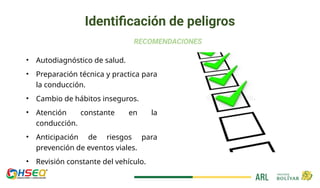 Identificación de Peligros para la Prevención de Accidentes Viales y ...