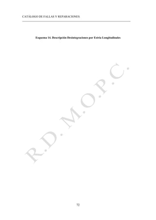 CATÁLOGO DE FALLAS Y REPARACIONES
___________________________________________________________________________
72
Esquema 14. Descripción Desintegraciones por Estría Longitudinales
 