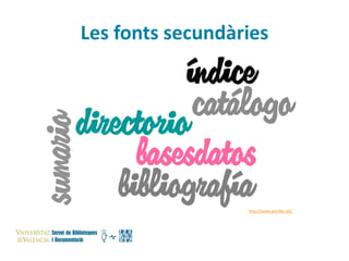 Les fonts secundàries

http://www.wordle.net/

 