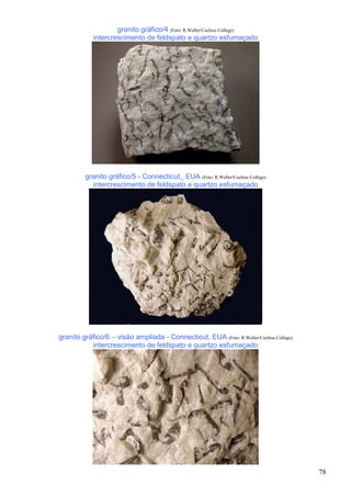 78
granito gráfico/4 (Foto: R.Weller/Cochise College)
intercrescimento de feldspato e quartzo esfumaçado
granito gráfico/5 - Connecticut, EUA (Foto: R.Weller/Cochise College)
intercrescimento de feldspato e quartzo esfumaçado
granito gráfico/6 – visão ampliada - Connecticut, EUA (Foto: R.Weller/Cochise College)
intercrescimento de feldspato e quartzo esfumaçado
 