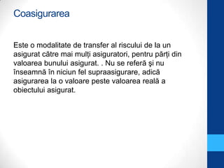 Transfer Area Riscului Identificarea elementelor asigurarilor | PPTX