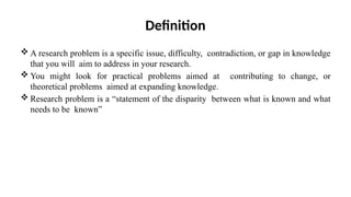 Comprehensive Guide to Identifying and Analyzing Research Problems in ...