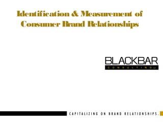 Identification & Measurement of
Consumer Brand Relationships

 