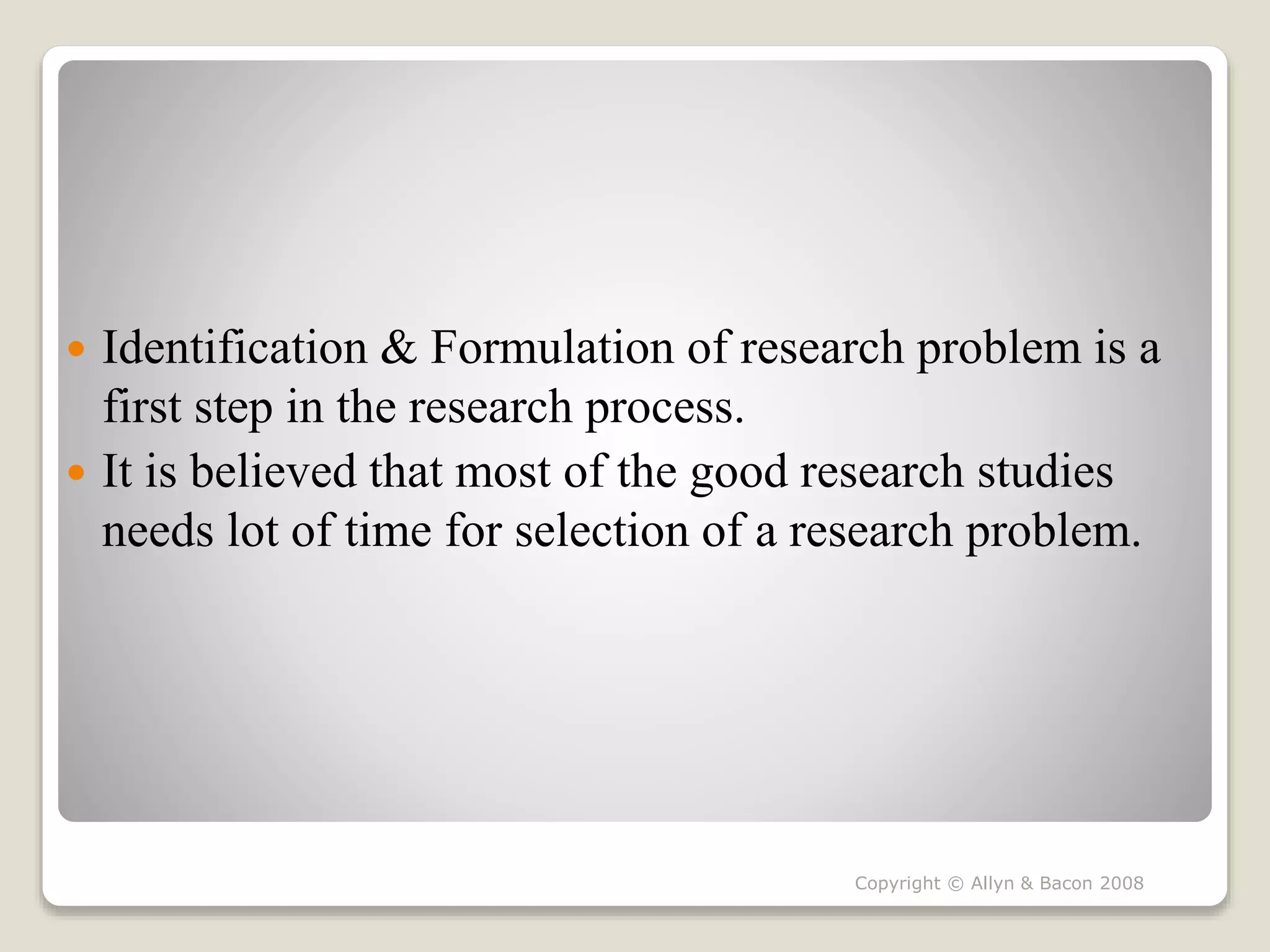 Identification & formulation of problem | PPTX | Science