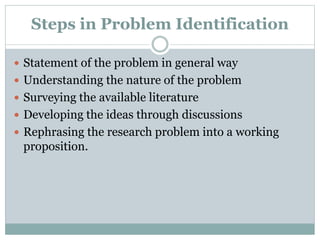 Identification & formulation of problem | PPTX