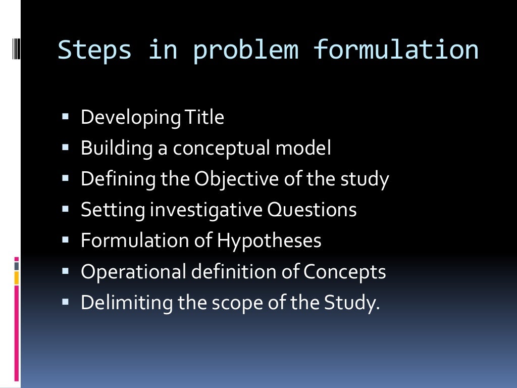 Identification & formulation of problem