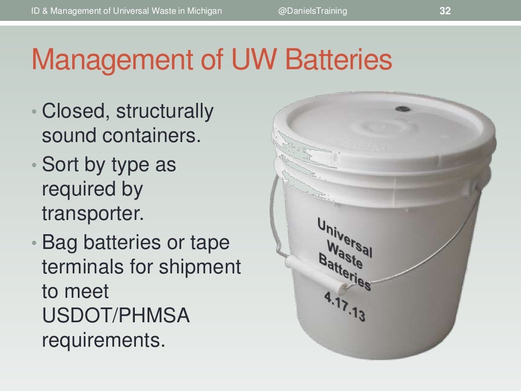 Identification & Management of Universal Waste in Michigan