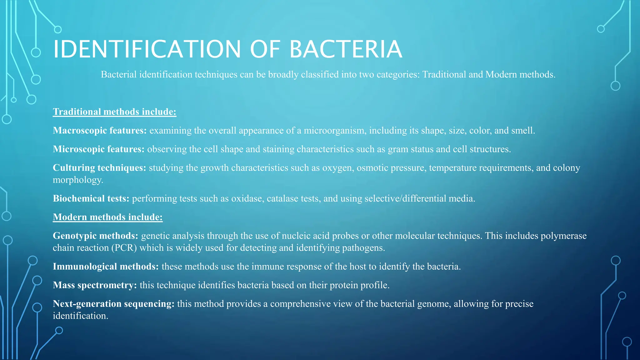 Identification of bacteria in microbiology | PPTX | Chemistry | Science