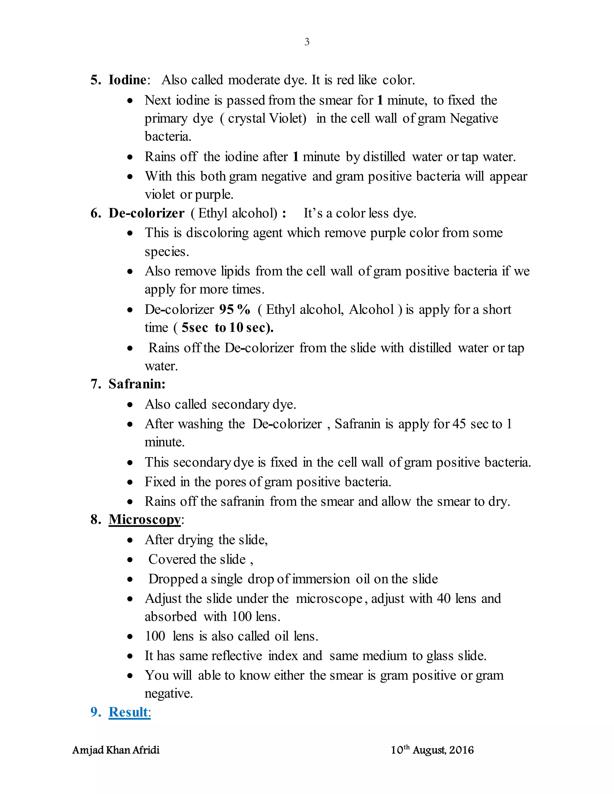 Identification of gram positive and gram negative bacteria | DOCX