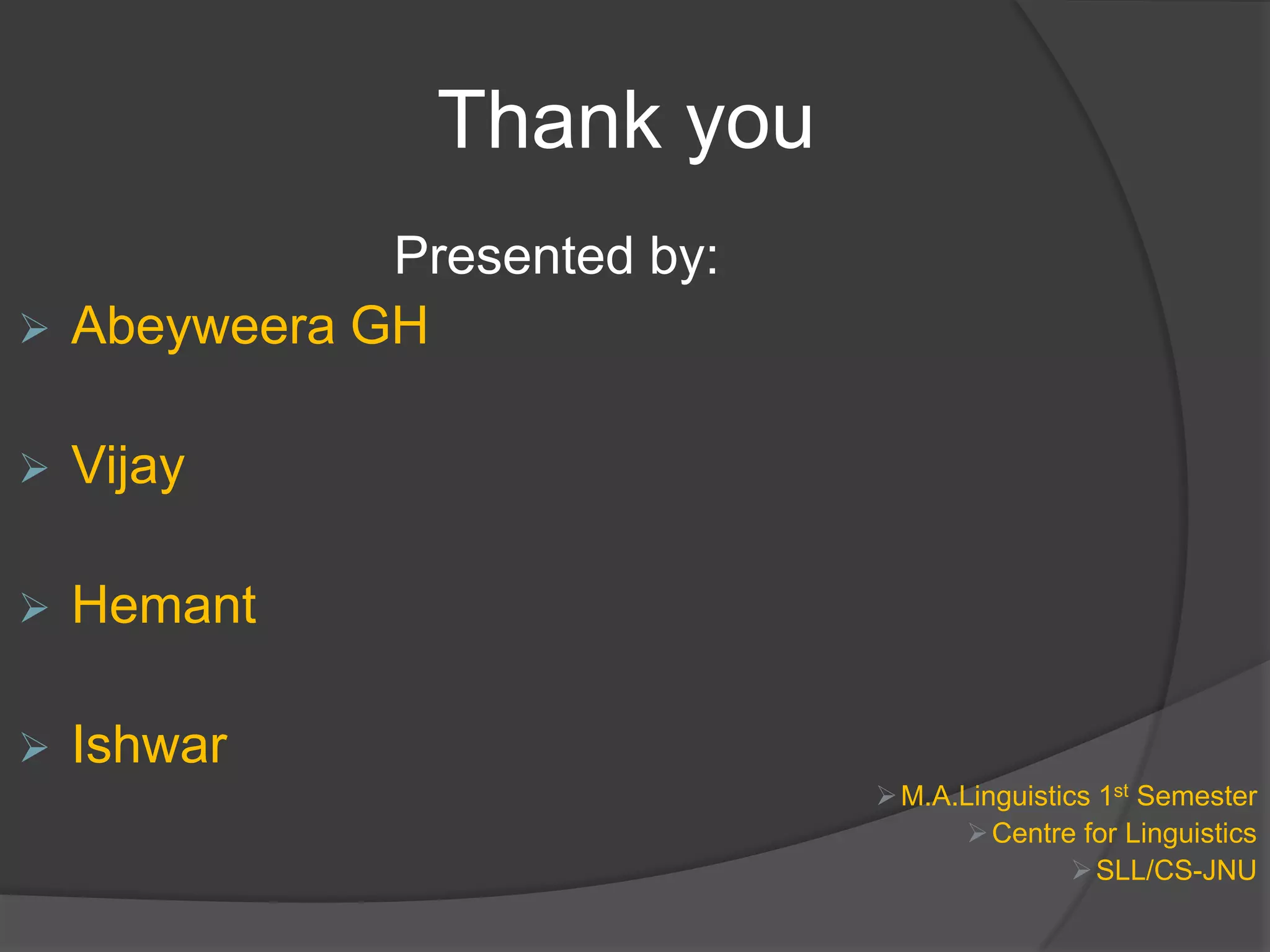 TYPES OF MORPHEMES:The analysis of the types of morphemes may be based upon: 1.The types of PHONEMES that comprise the Morphemes –   SEGMENTAL PHONEMES: growth, lost, sing – sang{/i/ - /ae/.