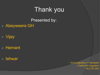 TYPES OF MORPHEMES:The analysis of the types of morphemes may be based upon: 1.The types of PHONEMES that comprise the Morphemes –   SEGMENTAL PHONEMES: growth, lost, sing – sang{/i/ - /ae/.