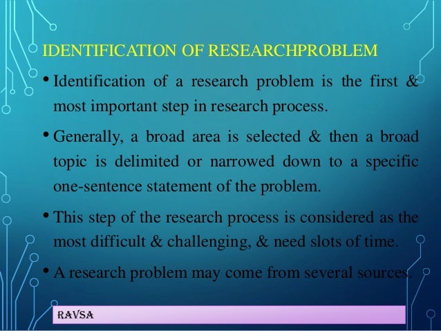 Identification of research problem
