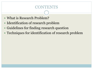 Identification of problem | PPTX | Science