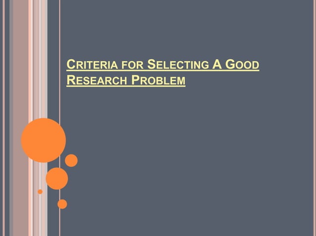 Identification of research problem | PPTX