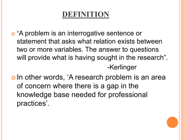 Identification of research problem | PPTX