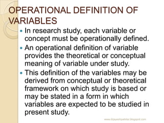 Identification of variables | PPSX