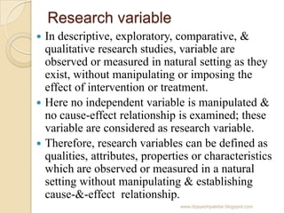 Identification of variables | PPSX