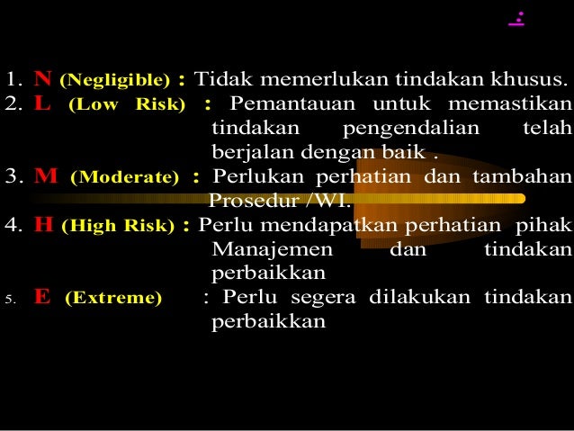 Identifikasi bahaya dan penilaian resiko