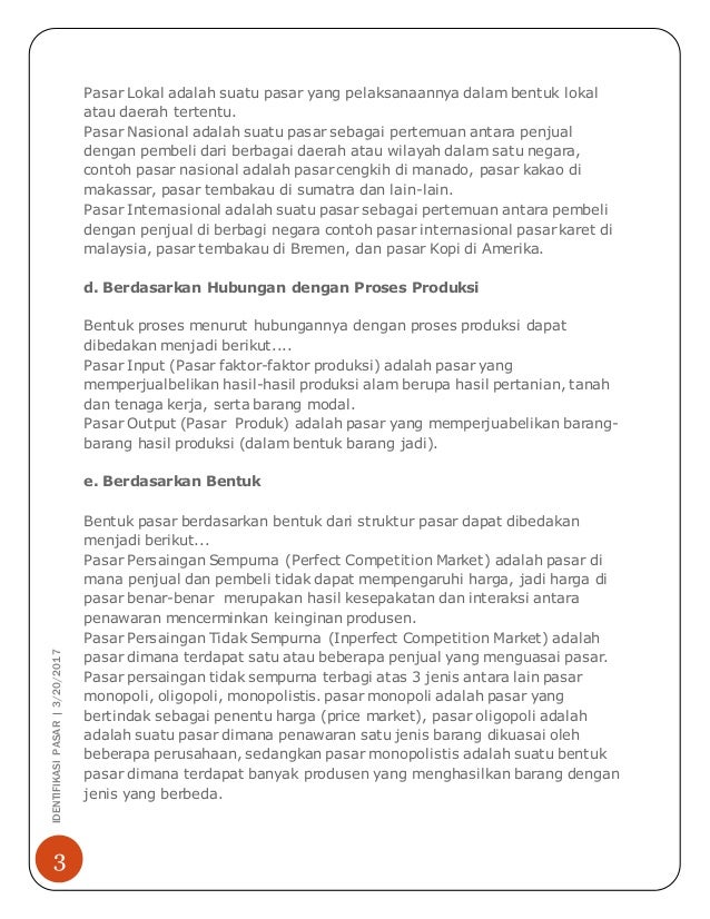Identifikasi Pasar Identifikasi Pasar
