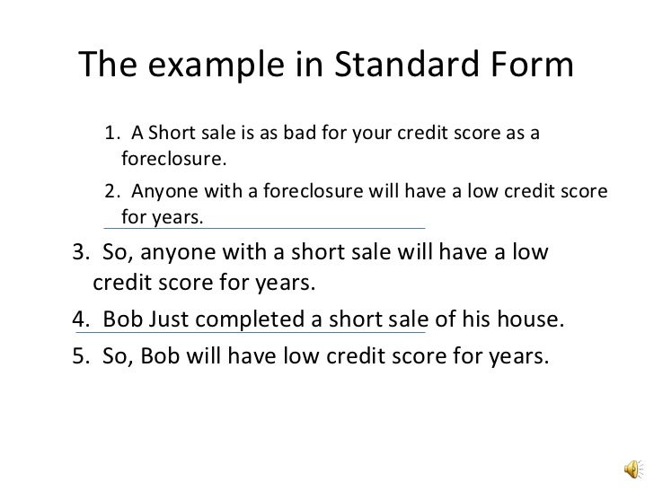 identify and reconstruct arguments examples of standard form