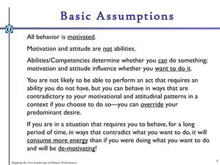 Basic Assumptions
All behavior is motivated.
Motivation and attitude are not abilities.
Abilities/Competencies determine w...