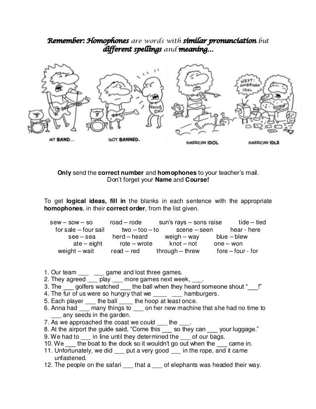 Identify Homophones