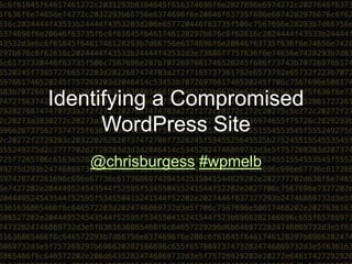 Identifying a Compromised
WordPress Site
@chrisburgess #wpmelb
 