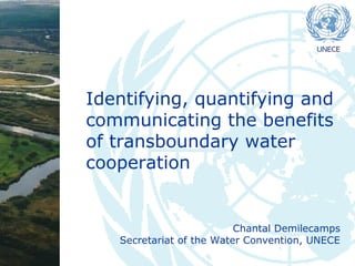 Identifying, quantifying and
communicating the benefits
of transboundary water
cooperation

Chantal Demilecamps
Secretariat of the Water Convention, UNECE

 