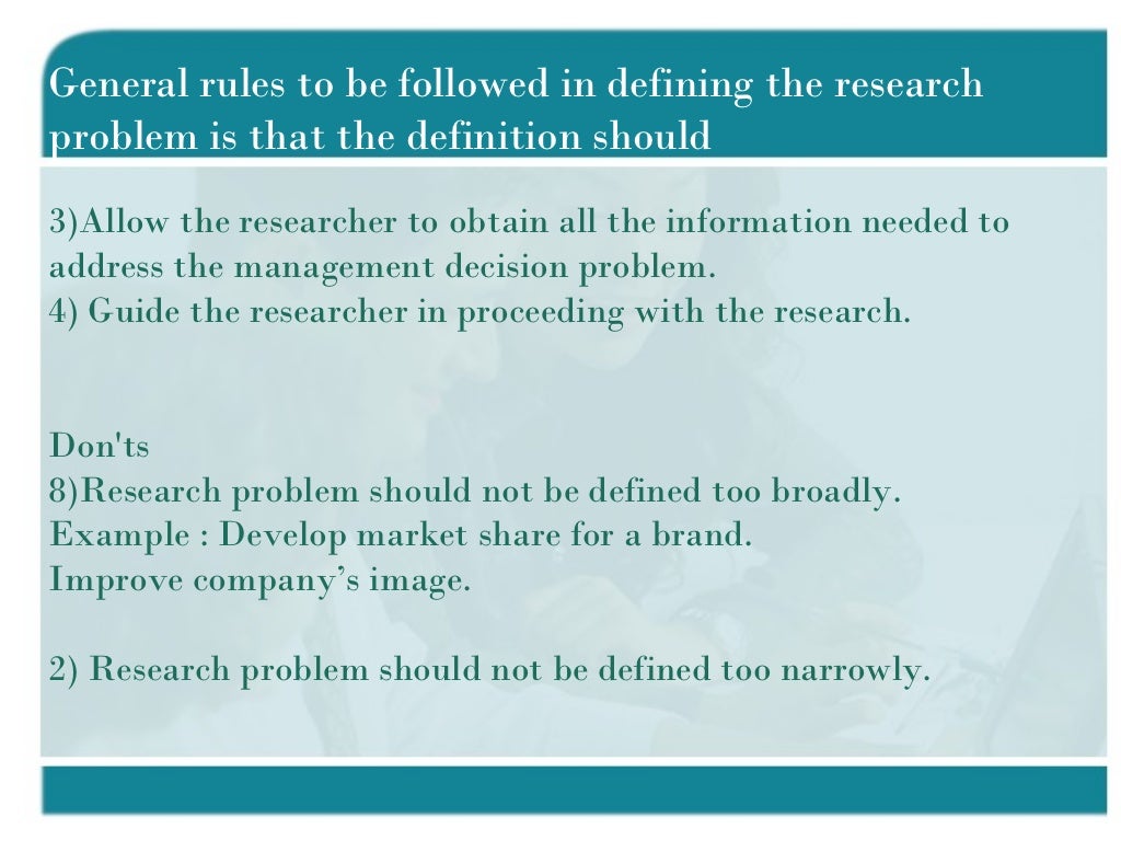 Identifying and defining a research problem