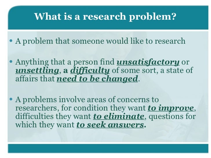 identifying and defining research problem