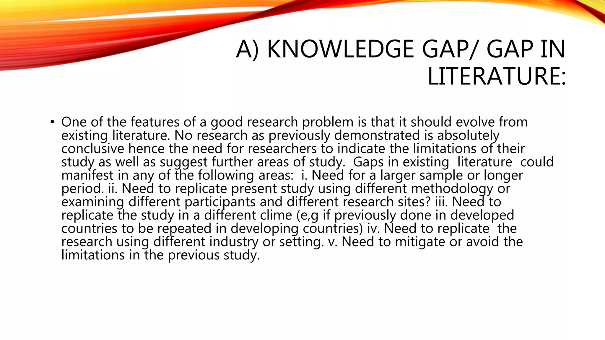 Identifying and defining a research problem pptx educational