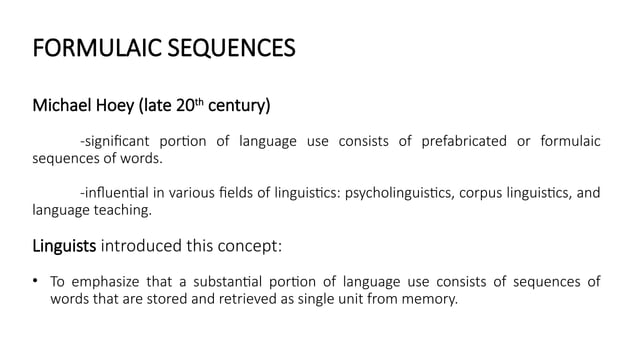 Identifying And Describing Formulaic Sequences Pptx