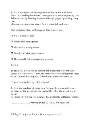 Identifyingand ManagingProject Risk................docx