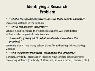 Comprehensive Guide to Identifying and Writing Research Problems in ...
