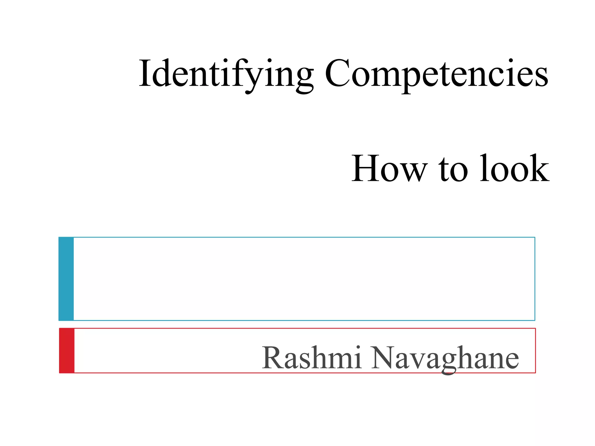 Identifying CompetenciesHow to lookRashmiNavaghane